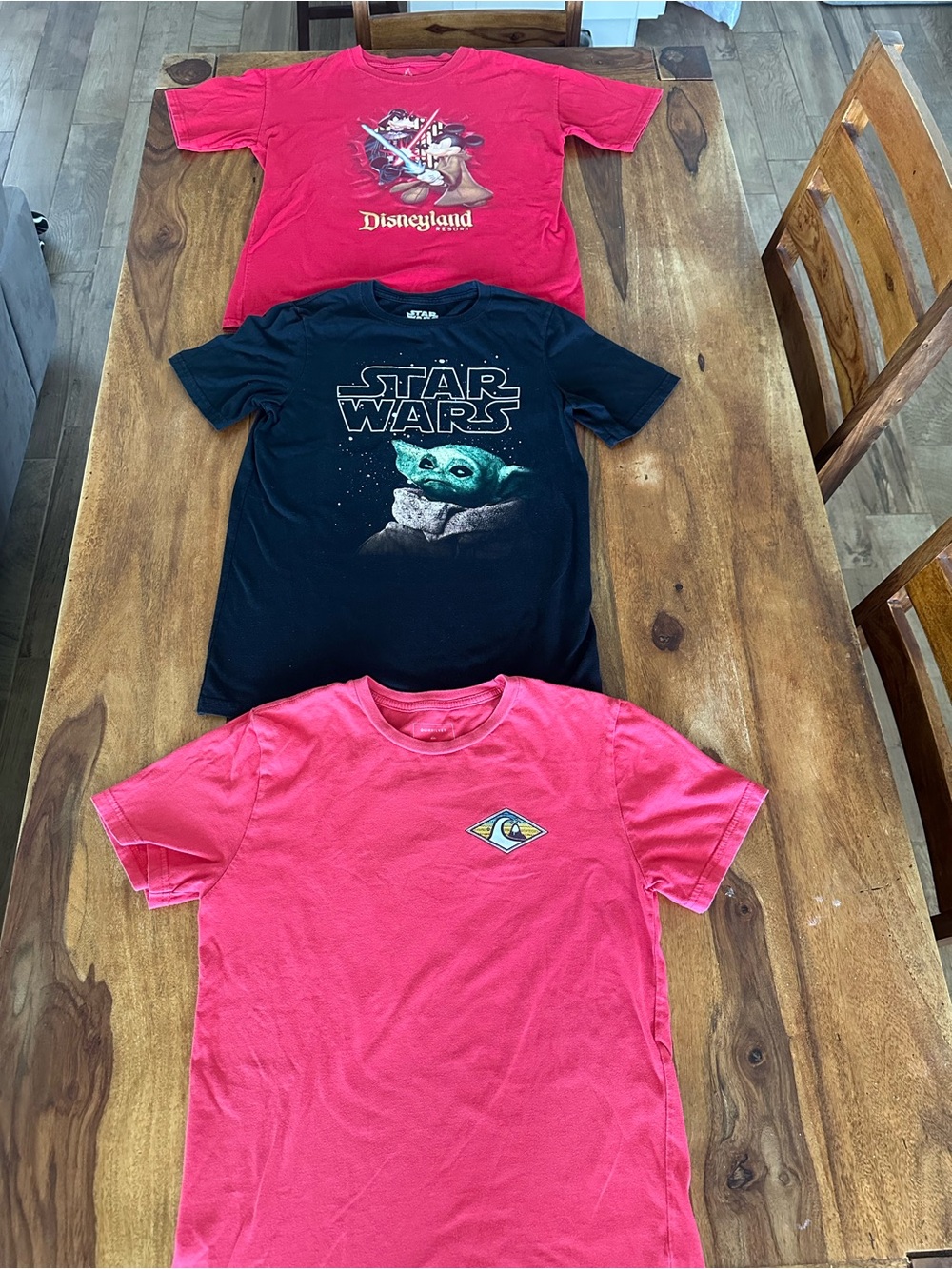 Disney and Quicksilver FRONT and BACK Graphic tee bundle